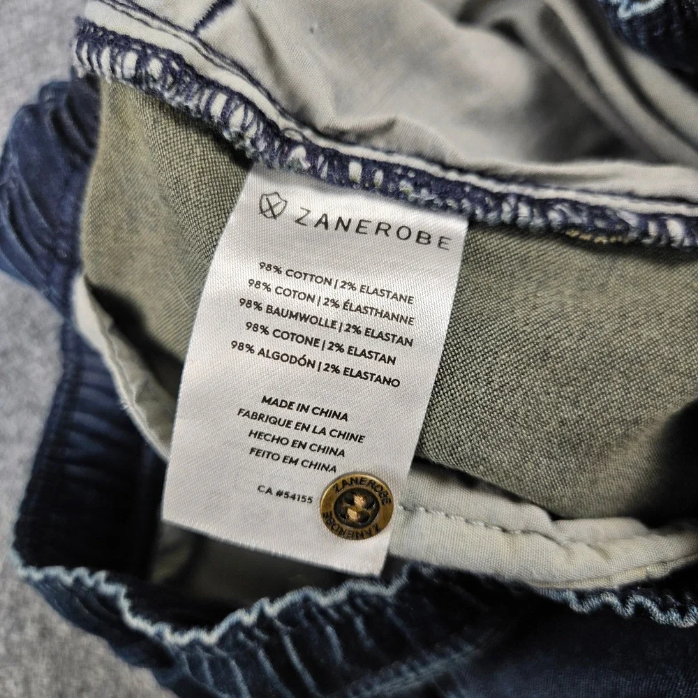 Zanerobe Sureshot Jogger Pants Mens 32 Dark Blue Faded Slim Fit Drawstring Denim
